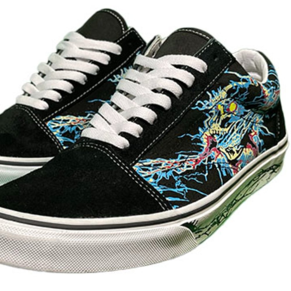 Vans Old Skool Sneaker Zap Black True White-Glow in the dark- men’s size 9.5